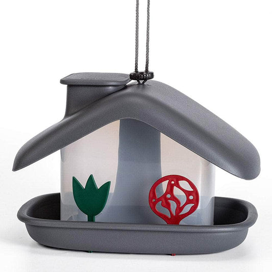 Domek Birdhouse Bird Feeder Grey