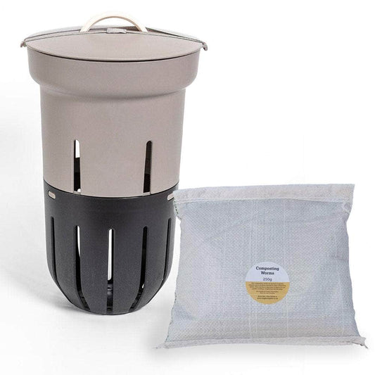 Plastia In-ground worm farm Taupe / with 250g Composting Worms