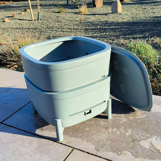 Compact Plastia Worm Farm from Wiggly Wigglers - Grey