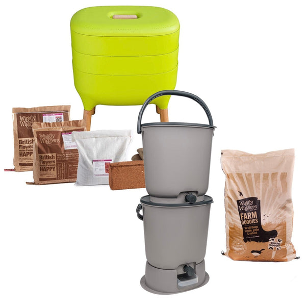 Urbalive Worm Composter Starter Pack Lime + Bokashi Organko Essential