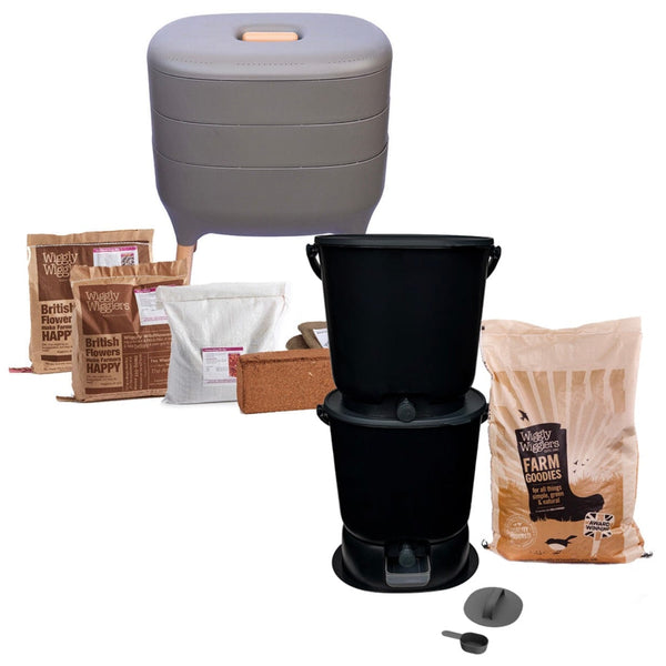 Urbalive Worm Composter Starter Pack Stone + Bokashi Organko Essential