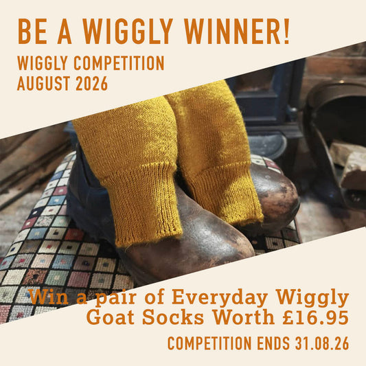 WIN WITH WIGGLY - AUGUST 2026 - Win a pair of Wiggly Everyday Goat Socks!