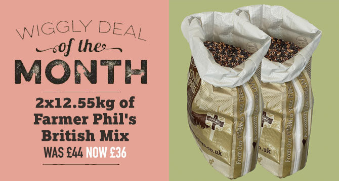 Our Deal of the Month September 2023 - 2x12.55kg of Farmer Phil's British Mix for £36  - Saving £8!