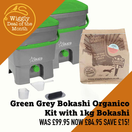 Our Deal of the Month JULY 2026- £15 off our Organko Bokashi Compost Kitchen Waste Value Pack – Grey / Green - with 1kg of Bokashi Bran