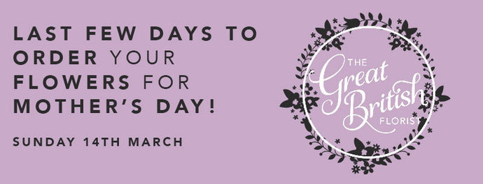 Last Day to order Flowers for Mothering Sunday!