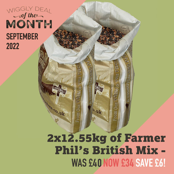 Our Deal of the Month September 2022 - 2x12.55kg of Farmer Phil's British Mix for £34 - Saving £6!