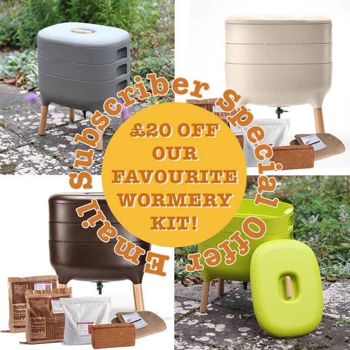 Our Email Subscriber Exclusive Offer: £20 off an Urbalive Wormery + Starter Kit!