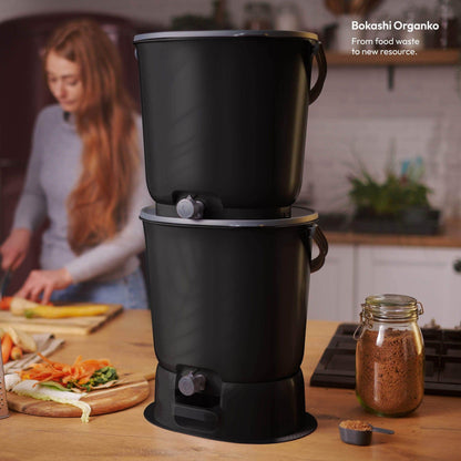 Bokashi Organko Essential Compost Kitchen Waste Value Pack - Black - For Business