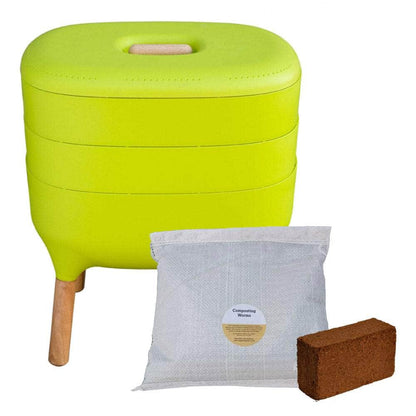 Wiggly Urbalive Worm Composter Wormery - 20 Litre - Starter Kit With 500g Composting Worms / Lime