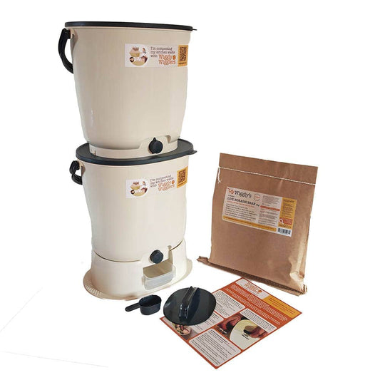 Wiggly Bokashi Organko Essential Compost Kitchen Waste Value Pack - Cream White