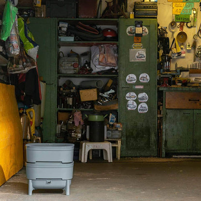 Compact Plastia Worm Farm from Wiggly Wigglers - Grey (Value Pack with 500g Worms)