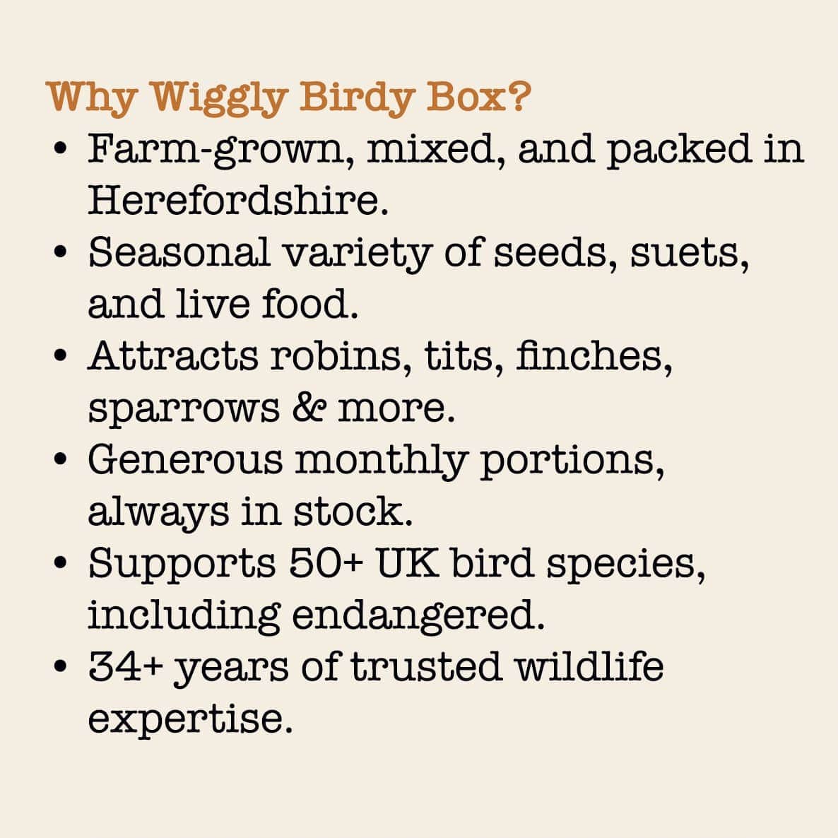 Wiggly Seasonal Birdy Box - One-off Gift