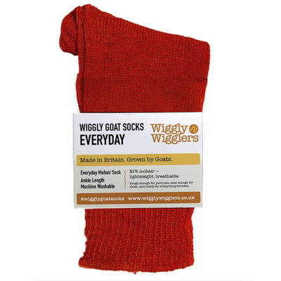 Wiggly Goats Socks - Everyday - Barn Door Red