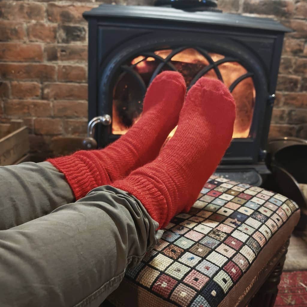 Wiggly Goats Socks - Really Warm - Barn Door Red