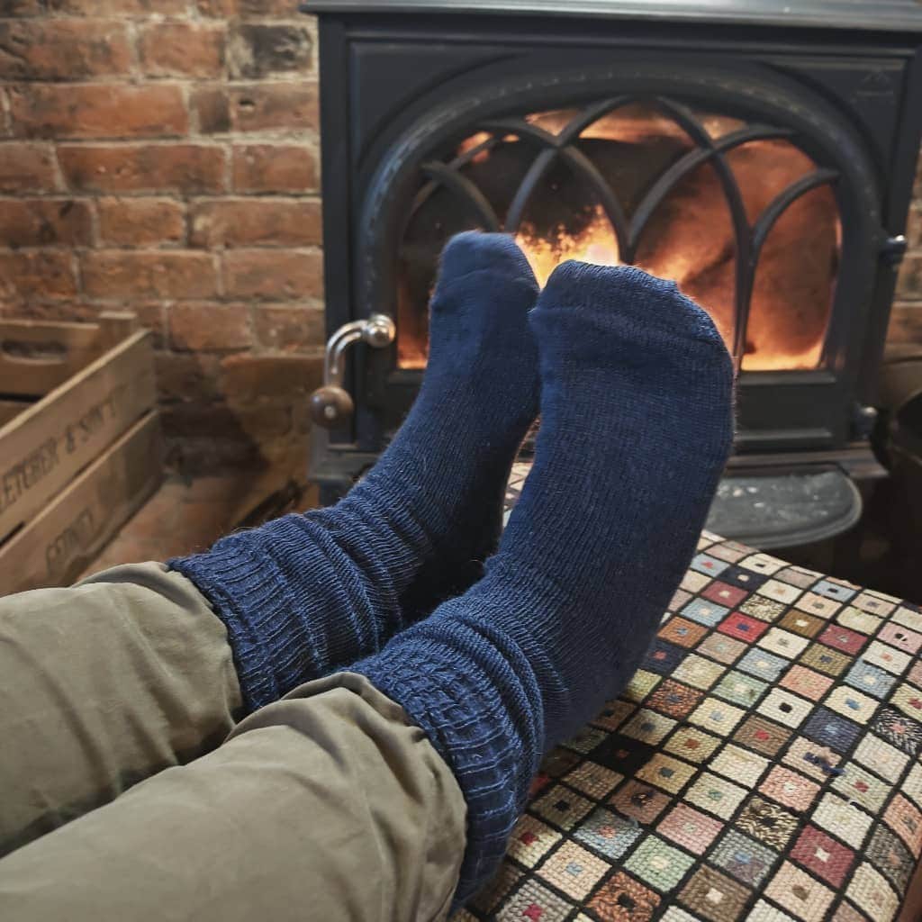 Wiggly Goats Socks - Really Warm - Boiler Suit Blue