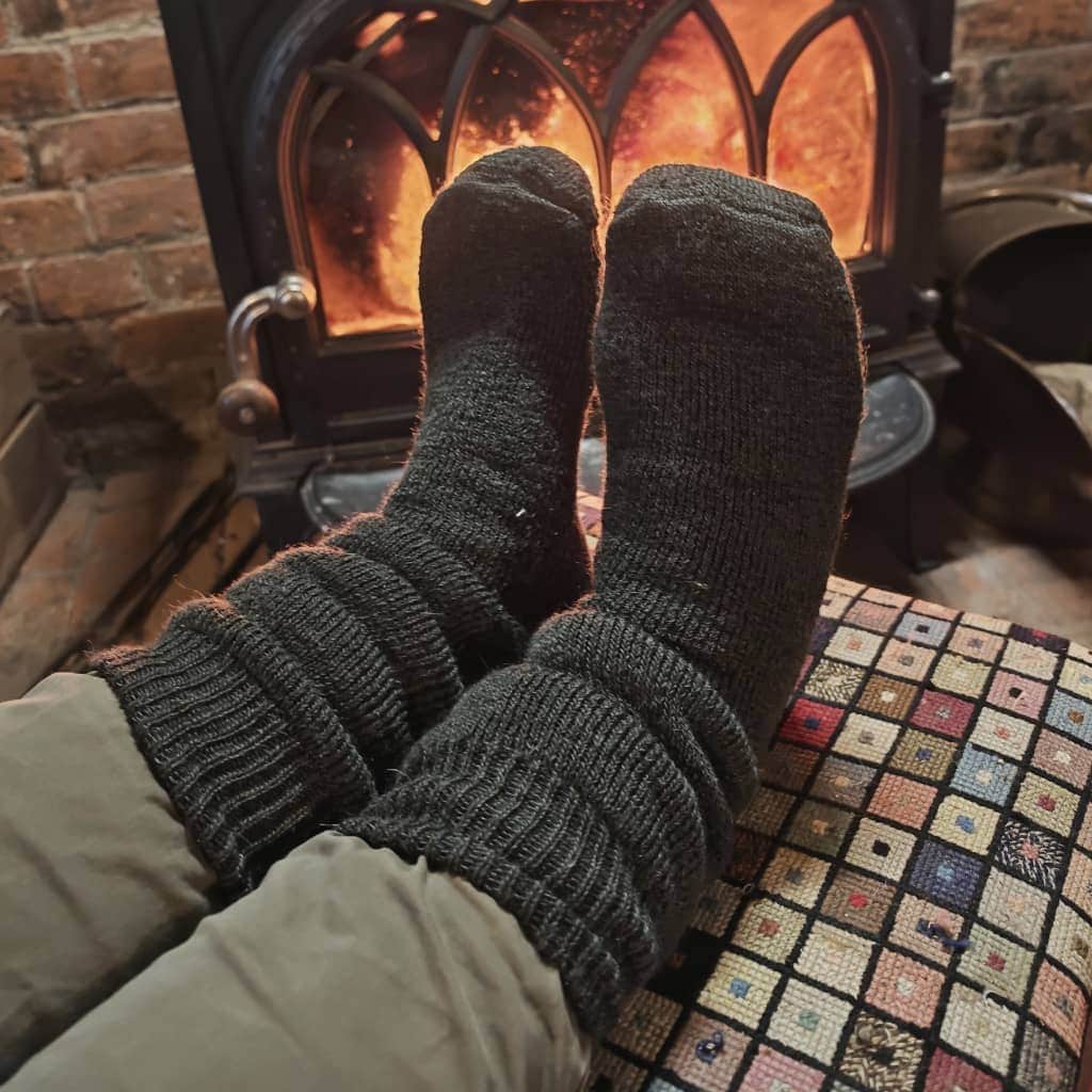 Wiggly Goats Socks - Really Warm - Welly Green