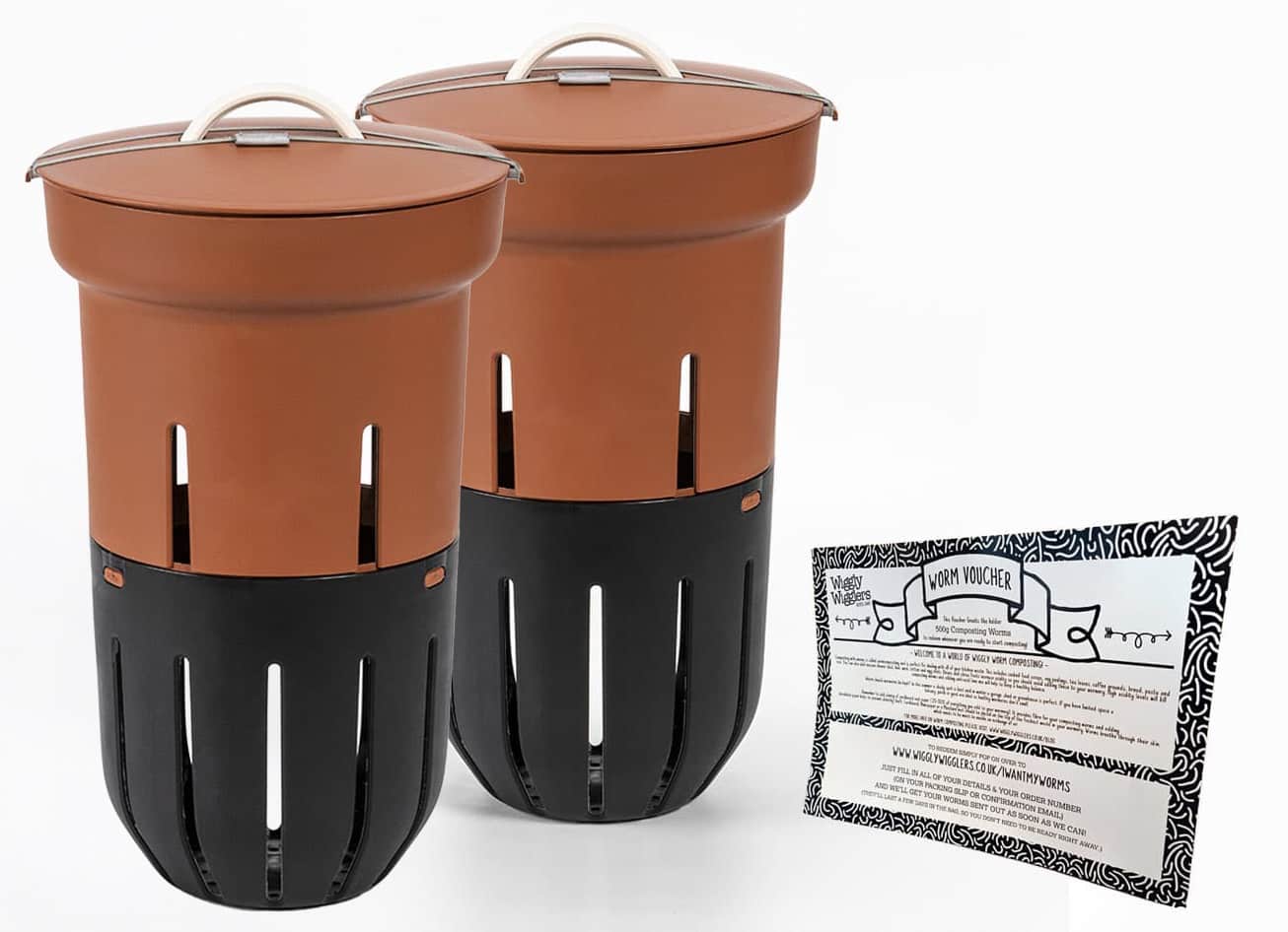 In-Ground Worm Farm Complete Kit – Turn Kitchen Waste into Living Soil (Raised Beds & Gardens) With 250g VOUCHER / TERRACOTTA / Double Pack *BEST VALUE*