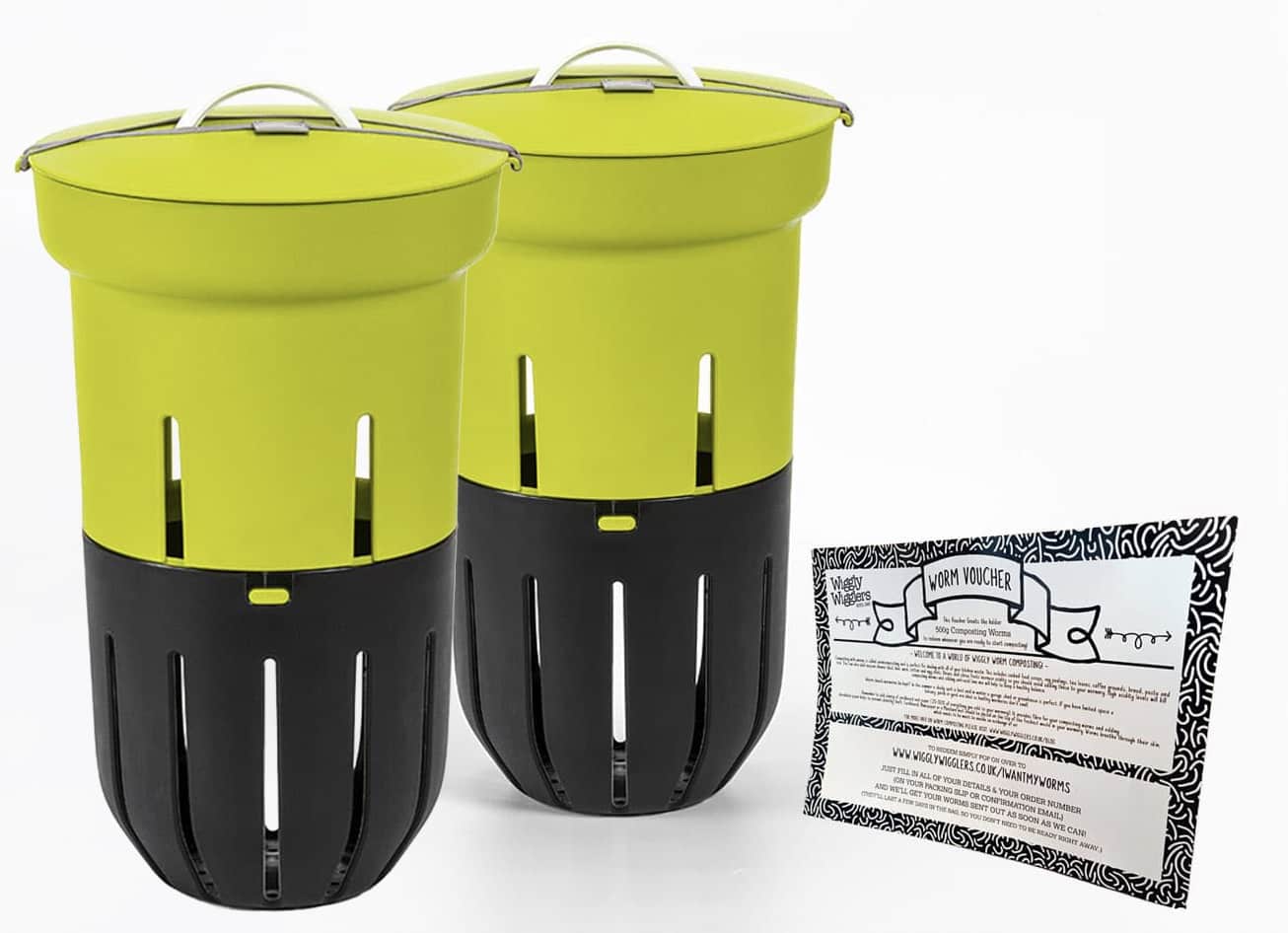 In-Ground Worm Farm Complete Kit – Turn Kitchen Waste into Living Soil (Raised Beds & Gardens) With 250g VOUCHER / GREEN / Double Pack *BEST VALUE*