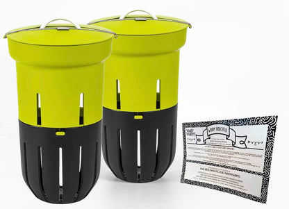 In-Ground Worm Farm Complete Kit – Turn Kitchen Waste into Living Soil (Raised Beds & Gardens) With 250g VOUCHER / GREEN / Double Pack *BEST VALUE*