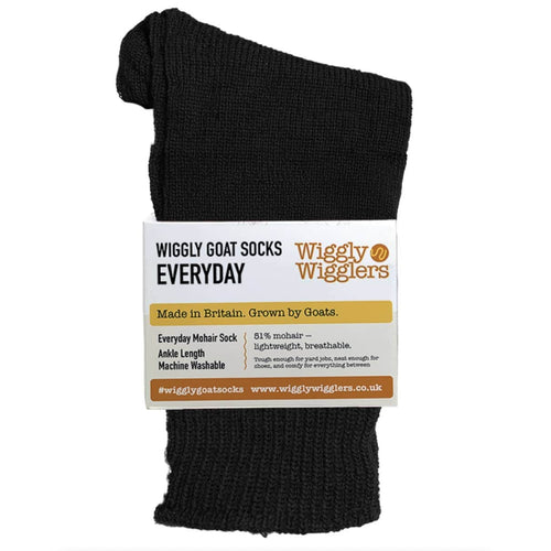 Wiggly Goats Socks - Everyday - Badger Black