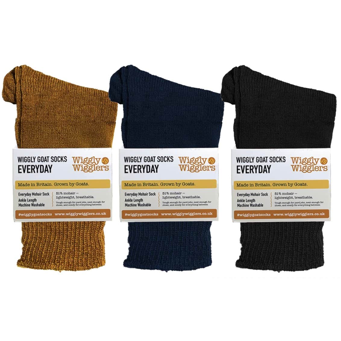 Wiggly Goats Socks - Everyday Classic Tones Gift Pack