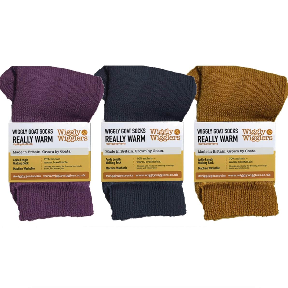 Wiggly Goats Socks - Really Warm Cosy Colours Gift Pack