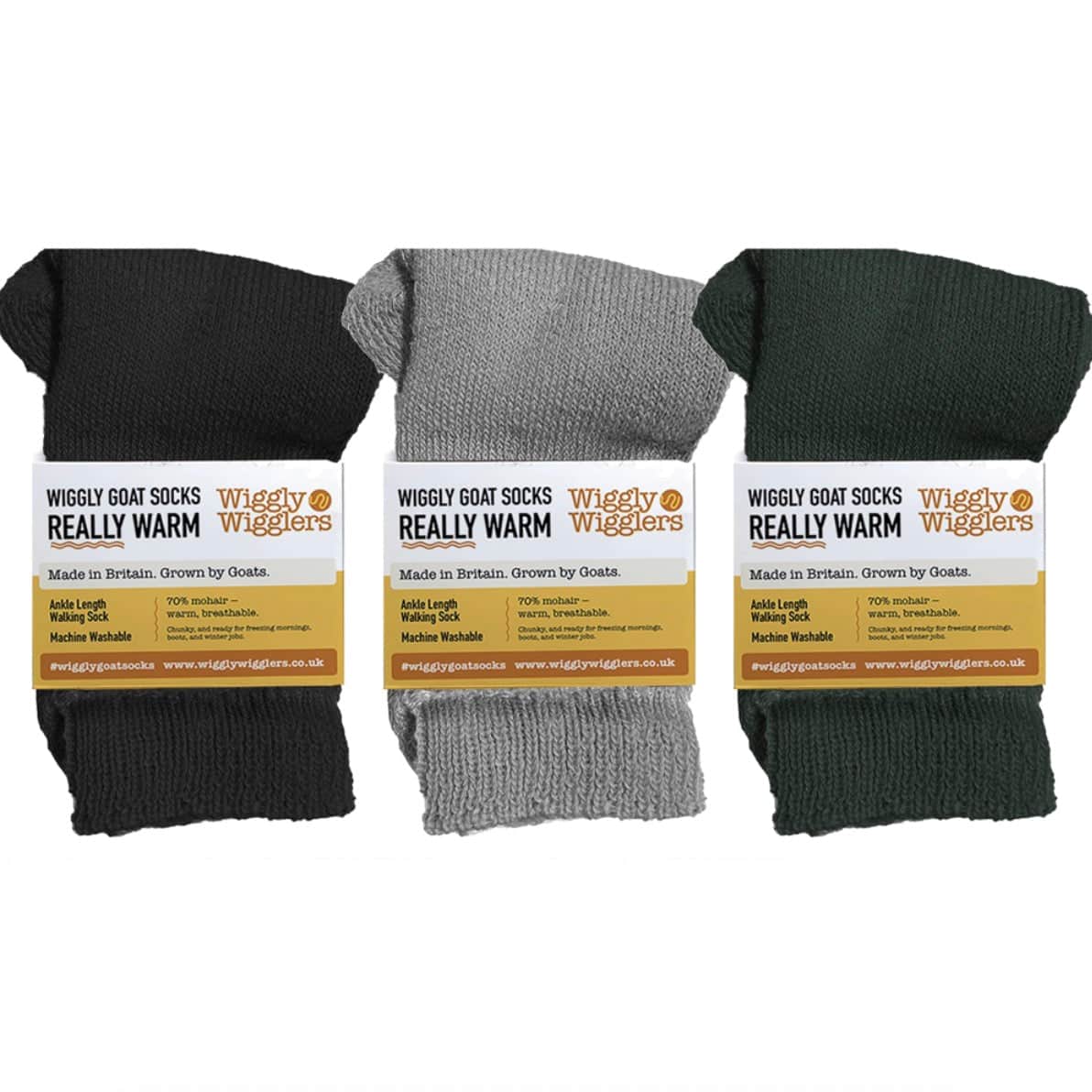 Wiggly Goats Socks - Really Warm Dark Tones Gift Pack