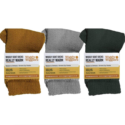 Wiggly Goats Socks - Really Warm Earthy Shades Gift Pack