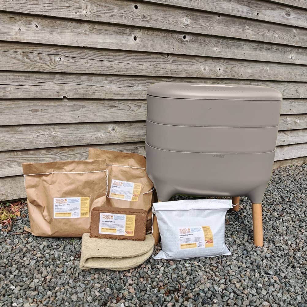 Wiggly Urbalive Worm Composter Wormery - Complete Kit TAUPE *NEW* / Start Now (Includes 500g Composting Worms)