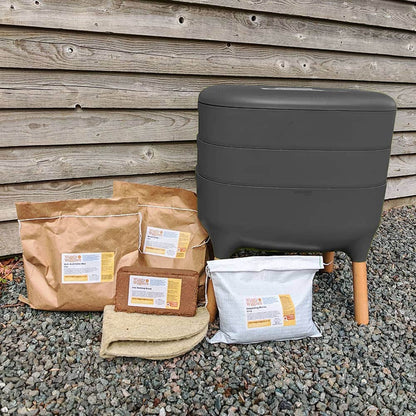 Wiggly Urbalive Worm Composter Wormery - Complete Kit DARK GREY *NEW* / Start Now (Includes 500g Composting Worms)