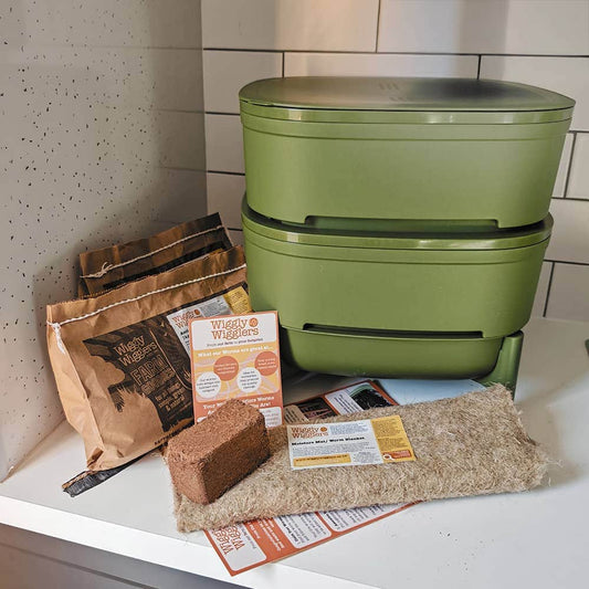 Compact Worm Farm from Wiggly Wigglers - Complete Kit With Worm Voucher / Green