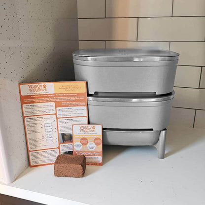 Compact Worm Farm from Wiggly Wigglers - Starter Kit With Worm Voucher / Grey