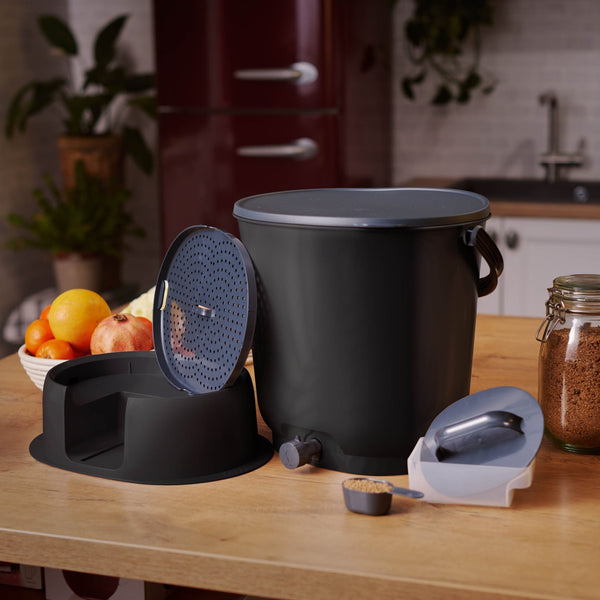 Bokashi Organko Essential Compost Kitchen Waste Bin Black Wiggly