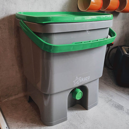 Composting LBF Organico Bokashi Compost Kitchen Waste Bin - Green/Grey - NEW BETTER PRICE